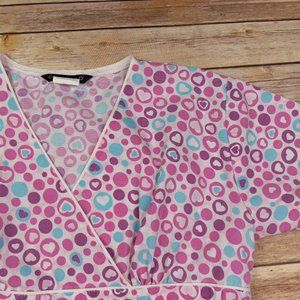 Cassandra O Small Scrub Top Circles Hearts